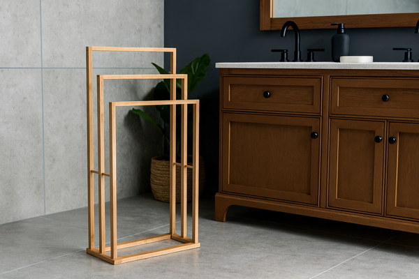 STOJAK NA RĘCZNIKI BAMBUSOWY 3 POZIOMY 42 x 24 x 82 CM *6552