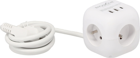 PRIZĂ EXTENSIBILĂ CU 3 IESIRI 230V ȘI 3 IESIRI USB 1,5 M ALBĂ *2578