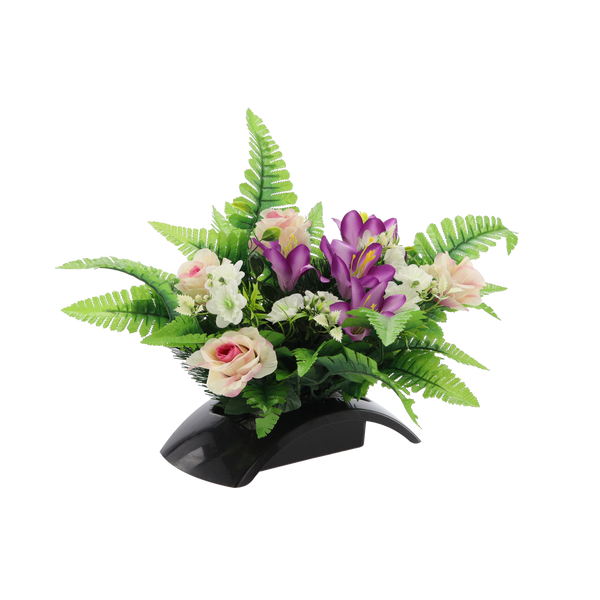 KOMBINACE CH-31 (ŠÍŘ. 55 CM, VÝŠ. 40 CM) RŮŽE S LILIÍ MIX BARVY