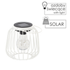SOLAR LANTERN METAL WHITE 15 CM
