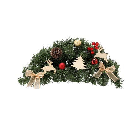 WISZĄCY STROIK BOŻONARODZENIOWY 46 CM CZERWONO-ZŁOTY *4022