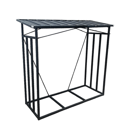 STOJAK METALOWY Z DASZKIEM NA DREWNO OPAŁOWE 185 cm x 70 cm x 185 cm *6332