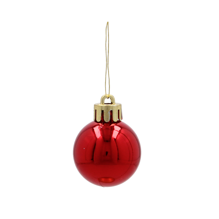 SET OF 20 BAUBLES 3 CM RED/GREEN 