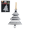 SET OF 3 CHRISTMAS TREE DECORATIONS - CHRISTMAS TREE SILVER 6 x 8 CM