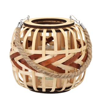 LAMPION DIN LEMN H 18 CM ROTUND *3308