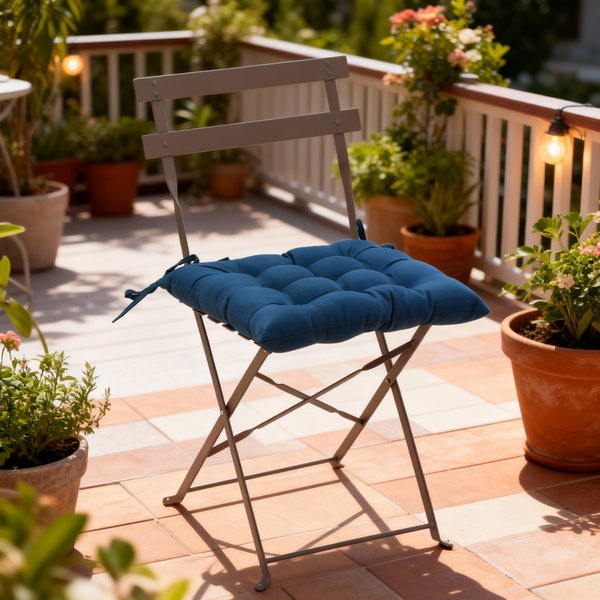 PODUSZKA NA KRZESŁO 40 x 40 x 6 CM NIEBIESKA