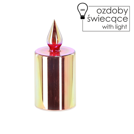 LANTERN LED - CANDLE PINK 7 x 14,5 CM