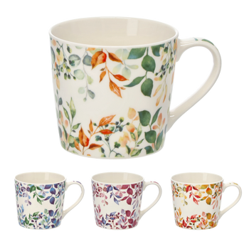 HRNEK PORCELÁNOVÝ 400 ML LISTKY MIX BARVA balení=12ks *7901
