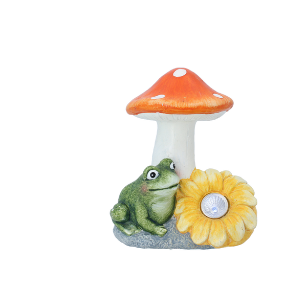 GARDEN FIGURINE – AMANITA WITH FLOWER 13,5 X 11 X 16,5 CM LED pack=4 pcs