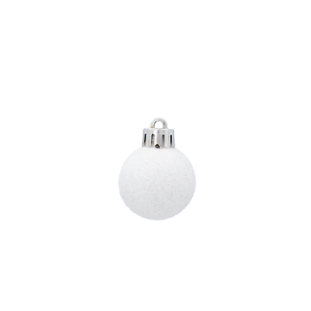 SET OF 16 BAUBLES 3 CM WHITE