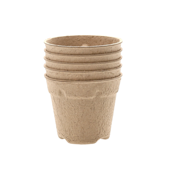 SET OF 5 PEAT POTS 10 X 10 CM