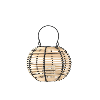 LAMPION DREWNIANY 25 x 20 CM NATURALNO - CZARNY *8598