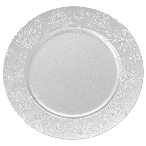 PLATE 33 x 33 x 2 CM SILVER CHRISTMAS