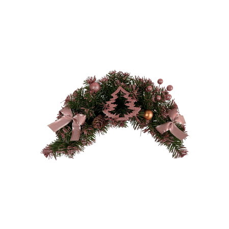 HANGING CHRISTMAS SWAG 46 CM PINK