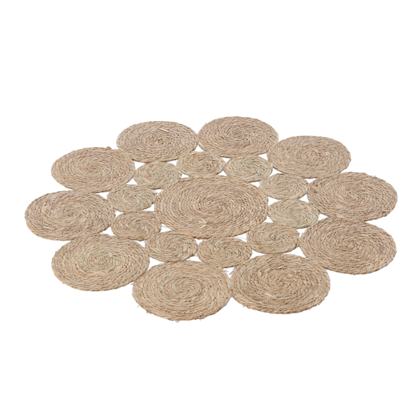ROUND MAT 100 CM MADE OF SEAGRASS - FLOWER