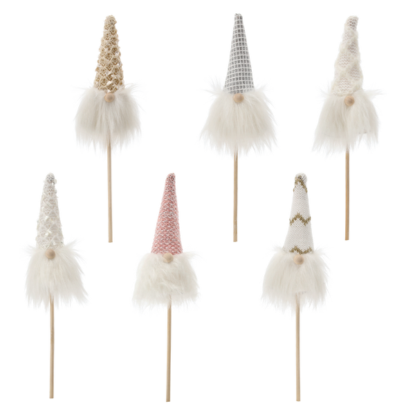 CHRISTMAS GNOME ON A STICK 7 x 3 x 24 CM MIX COLORS