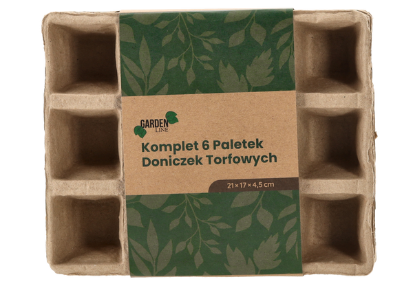 KPL. 6 PALETEK KĽUČOVÝCH HRNČEKOV TORFOVÝCH 21 x 17 x 4,5 CM