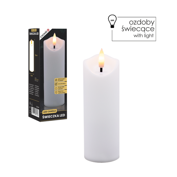 LED CANDLE WHITE 5 X 15 CM