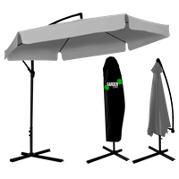 GARDEN UMBRELLA 3 M GREY "BANANA" WITH COVER *5316