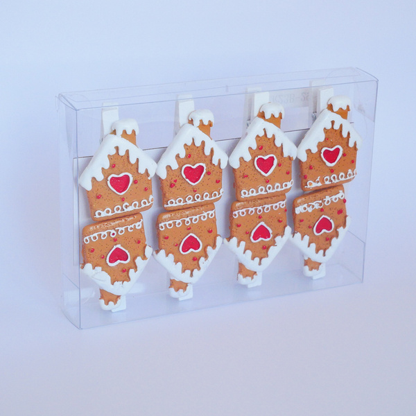 KPL. 8 OZDÓB BOŻONARODZENIOWYCH Z KLIPSEM MIX WZORÓW 3 x 4 CM opak=12kpl *8617