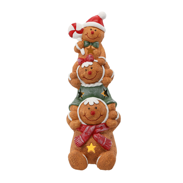 FIGURKA BOŽÍ NAROZENÍ - TŘI PERNÍČKOVÉ POSTAVIČKY 16 X 16 X 43 CM LED *0967