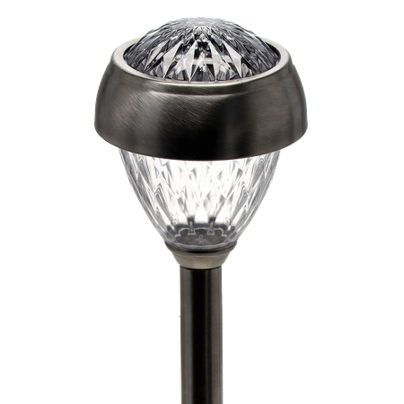 SOLAR LANTERN LEYA 9.2 x 9.2 x 38 CM SILVER WARM WHITE disp=12pcs