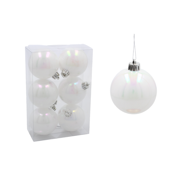 KPL. 6 BOMBEK 6 CM BIELY PERLEŤOVÝ *3696