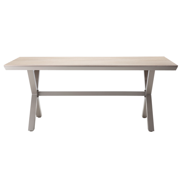 HLINÍKOVÝ ZÁHRADNÝ STÔL S POLYWOOD DOSKOU 180 x 100 x 75 CM BEŽOVÝ *9477