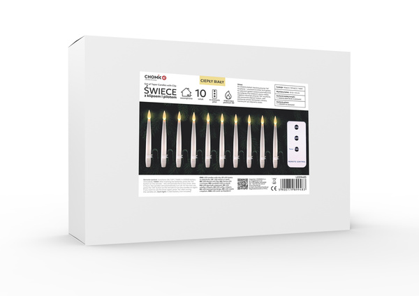 KPL. 10 ŚWIEC Z KLIPSEM I PILOTEM 1,5 X 16 CM *9483