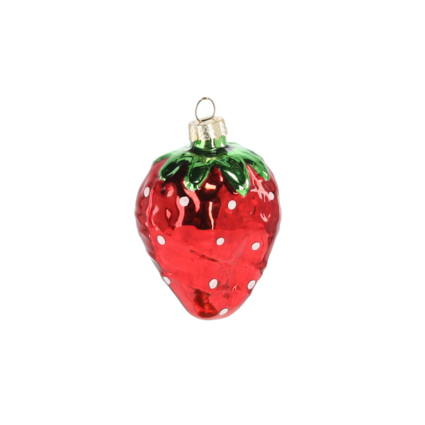 ORNAMENT DIN STICLĂ - CĂPȘUNĂ 5.6 x 5.1 x 7.9 CM ambalaj=6buc *2348