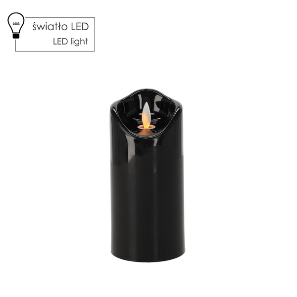 LED CANDLE WITH MOVING FLAME 7CMX15CM BLACK*8481