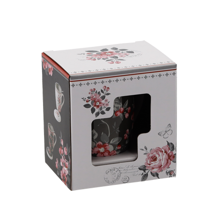 PORCELAIN MUG WITH INFUSER AND LID 340 ML ASSORTED FLORAL PATTERNS 
