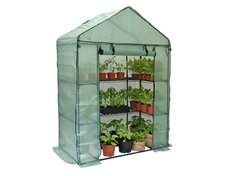 SZKLARNIA OGRODOWA Z PÓŁKAMI ZIELONA 140 x 73 x 200 CM