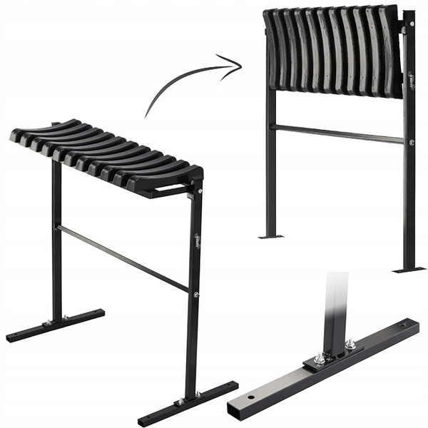 ŁAWKA SKŁADANA DŁ 68 CM ZE STOPĄ - CZARNA