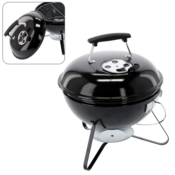 CHARCOAL KETTLE BBQ ON LEGS WITH LID 37 x 37 x 44 CM