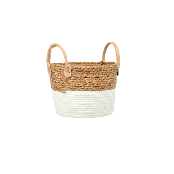 KOŠÍK PLETENÝ 23 x 20 x 18/24 CM Z MORSKEJ TRÁVY *9319