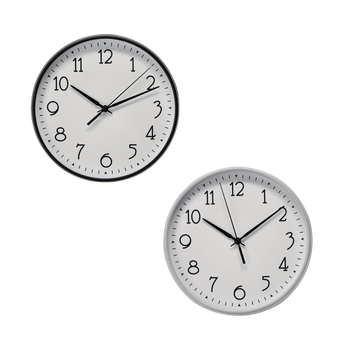 ZEGAR WISZĄCY OKRĄGŁY 23 x 23 x 4 CM BIAŁY/CZARNY *4634