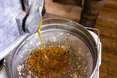 STAINLESS STEEL DOUBLE HONEY STRAINER 24 CM