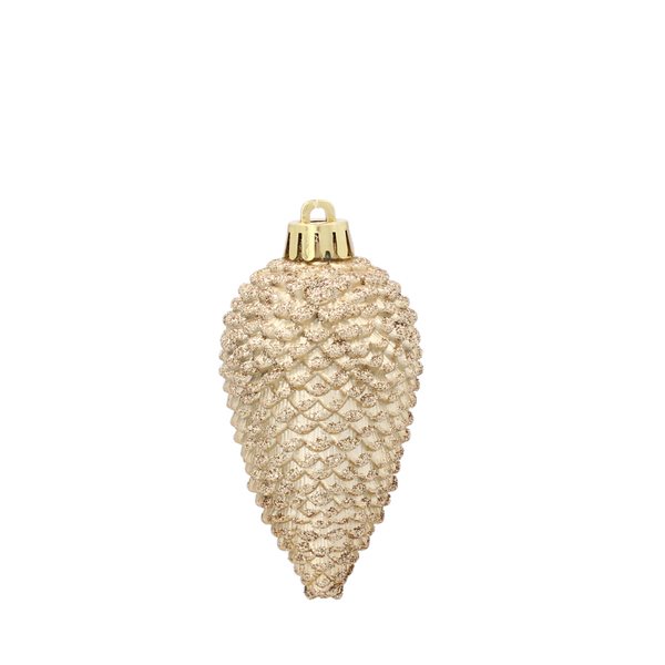 KPL. 4 OZDÓB VÁNOČNÍCH ŠIŠEK 8 CM ČERVENÁ/ZLATÁ/STŘÍBRNÁ *3188