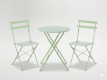 ROUND TABLE BISTRO SET - SAGE GREEN