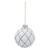 GLASS BAUBLES 8 CM WHITE