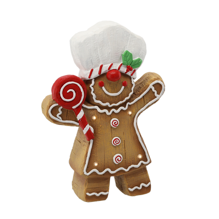 FIGURINE OF THE NATIVITY - GINGERBREAD MAN BOY/GIRL 25 X 9.5 X 35.5 CM LED