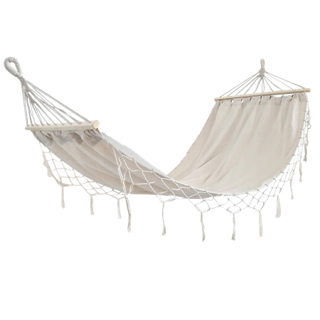 BOHO HAMMOCK WITH FRINGES 200X100 CM BEIGE