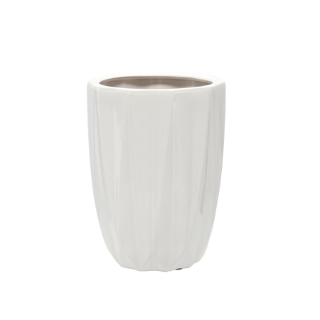 OSŁONKA CERAMICZNA NA DONICZKĘ 24 x 24 x 32 CM BIAŁY POŁYSK *3666
