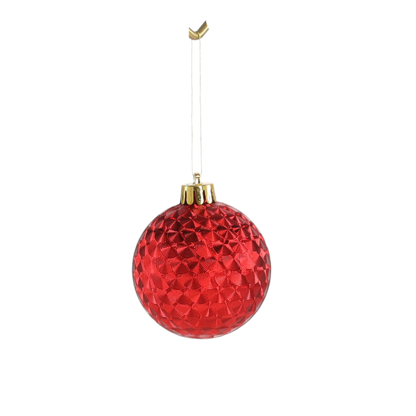SET OF 9 BAUBLES 6 CM RED/GOLD/SILVER