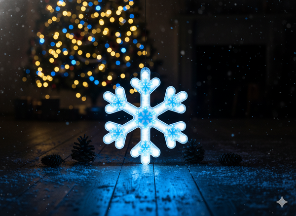 BLUE SNOWFLAKE 30 CM NEON LED COLD WHITE