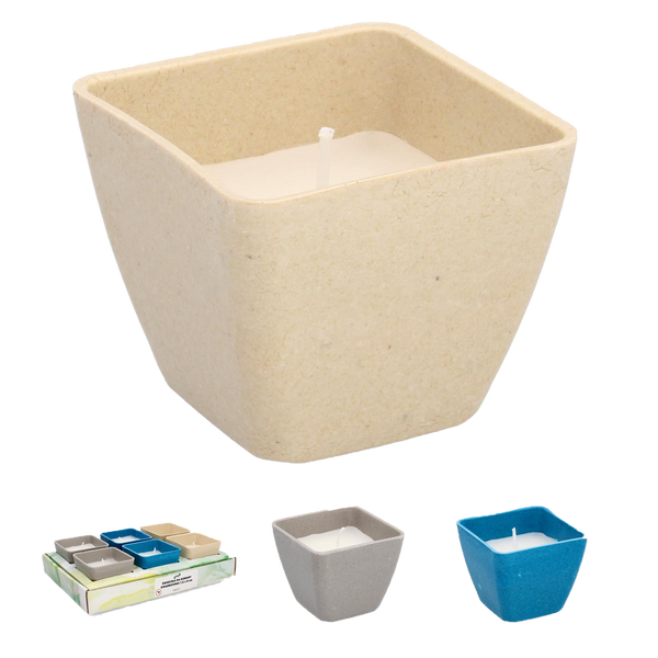 DEKORATIVNÍ SVÍČKA CITRONELLA KVADRÁTOVÁ 7,5 x 6 cm disp=6ks. *2247