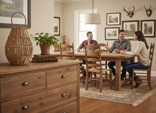 LAMPION 20 x 26 CM Z WKŁADEM SZKLANYM - NATURALNY