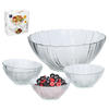 SET OF 5 GLASS SALAD BOWLS (1 X 22.2 CM + 4 X 12.4 CM) GALAXY