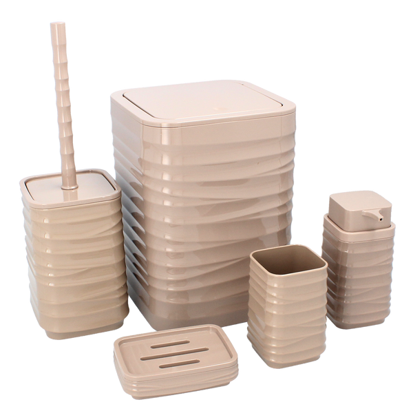 SET DE BAIE PATRAT 5 ELEMENTE CULOARE MARRON *4401